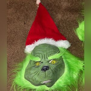 Green Grinch with Red Santa Hat Complete Costume